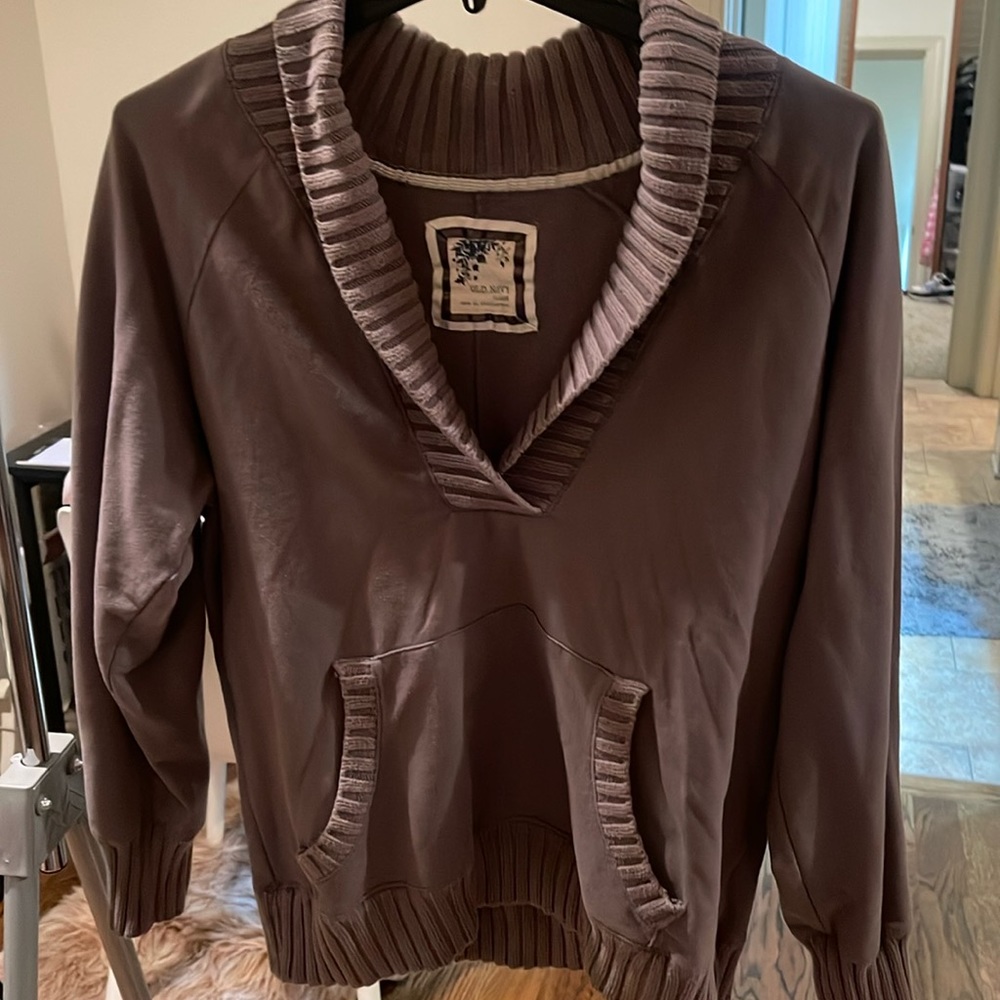 Old Navy Vintage Sweater-Trimmed Sweatshirt
